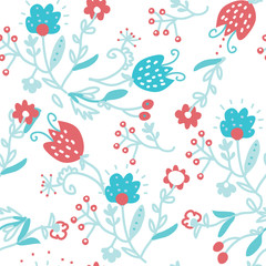 Wall Mural - Floral seamless pattern for textile - simple cute design