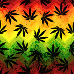Poster - Hemp leaves