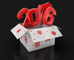 Poster - New year 2016 in box (clipping path included)