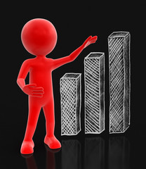 Poster - Man and Graph (clipping path included)