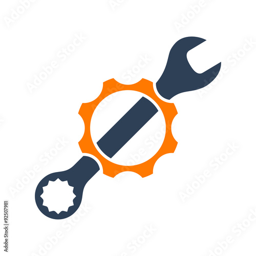 Wrench and gear icon, logotype vettoriale Stock Adobe Stock