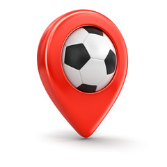 Poster - Pointer with Soccer football (clipping path included)