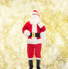 Canvas Print - man in costume of santa claus with bag