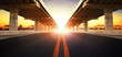 © stockphoto mania - sun rising behind perspective on bridge ram construction and asp