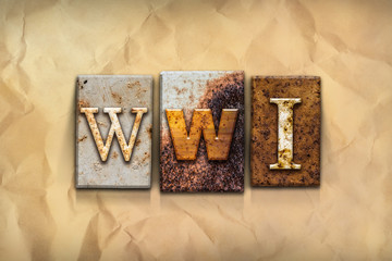 Canvas Print - WWI Concept Rusted Metal Type