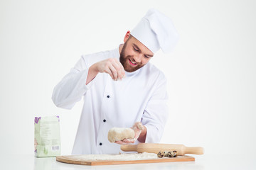 Sticker - Portrait of a baker preparing dough for pastry