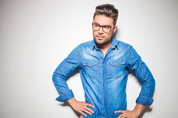 Poster - man with glasses wearing denim