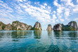 Limestone islands in Halong Bay, North Vietnam.
