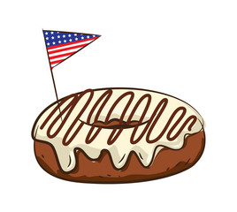 Sticker - delicious donut with american flag