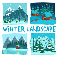 Sticker - Winter Landscape Digital Graphic Set 