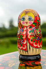 Bright Russian Matrushka puzzle Dolls