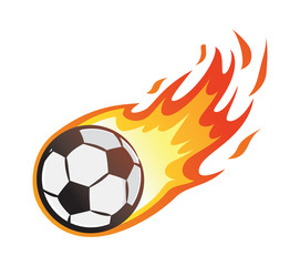 Wall Mural - soccer ball with flame