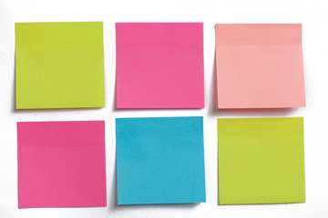 collection of colorful post it paper note isolated