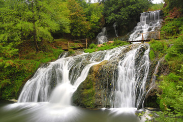 Wall Mural - Nice waterfall in autumn forest