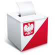 Urna do głosowania z symbolami Polski 