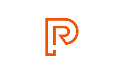 Poster - initial letter P and R logo design template