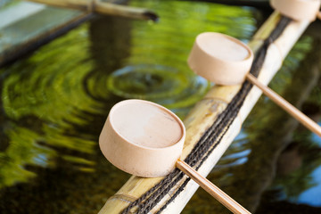 Canvas Print - Traditional bamboo water scoop