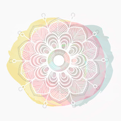Wall Mural - Floral design with colorful splash.