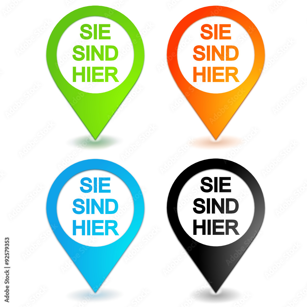 Sie befinden sich hier auf 4 Farben Geolocation- Symbol