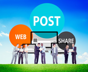 Wall Mural - Post Web Share Announce Reminder List Remember Concept