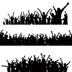 crowd celebrating silhouette vector