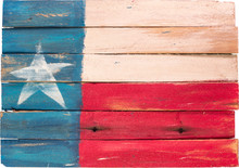 Texas Flag Hand Painted On Wooden Shim Canvas