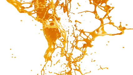 Canvas Print - Flying through Fresh Orange Juice flow. 