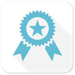 award blue flat icon