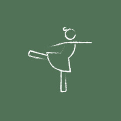 Poster - Female dancer icon drawn in chalk.