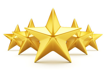 Wall Mural - five star rating - shiny golden stars