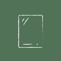 Wall Mural - touch screen tablet icon drawn in chalk.