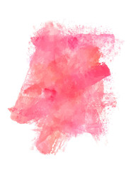 Abstract artistic pink watercolor stain, vector, design template