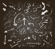 © lightgirl - Hand drawn arrows icons set on a chalkboard