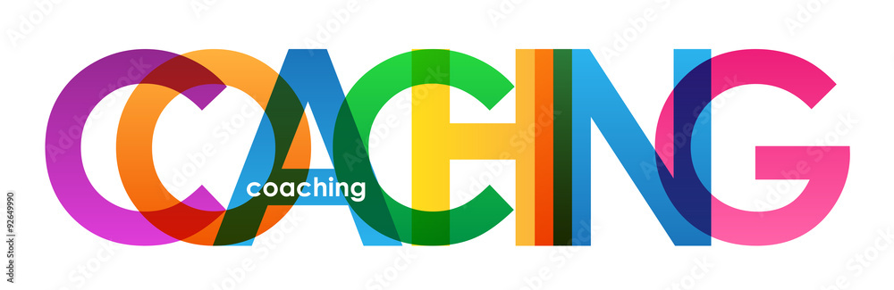 "COACHING" multicoloured letters vector icon - obrazy, fototapety, plakaty 