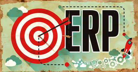 Poster - ERP Word on Poster in Grunge Design.