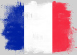 Fototapeta Paryż - Flag of France painted with brush