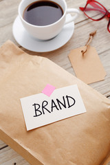Wall Mural - brand marketing concept with product packgage