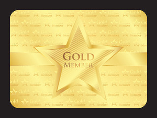 Poster - Gold member club card with big star