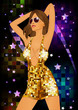 dancing girl on disco night party 