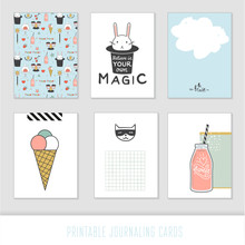 Set Of 6 Creative Journaling Cards.