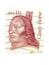 USA - CIRCA 1982: A 13 Cents Stamps Printed In USA Showing American Indian Crazy Horse