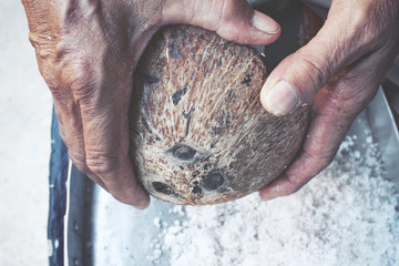 Wall Mural - Coconut with hands