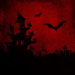 Red grunge Halloween background