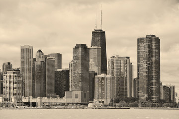 Sticker - Chicago city urban skyline