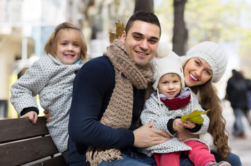  portrait of  parents with children