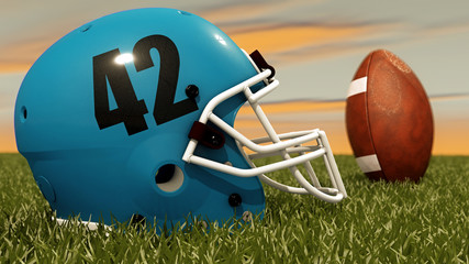 American Football Helmet and ball