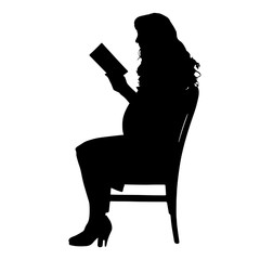 Canvas Print - Vector silhouette of a pregnant woman.