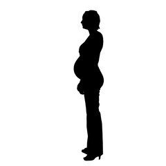 Canvas Print - Vector silhouette of a pregnant woman.