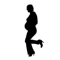 Canvas Print - Vector silhouette of a pregnant woman.