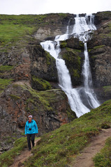 Canvas Print - Wasserfall bei Hoftiegur, Island